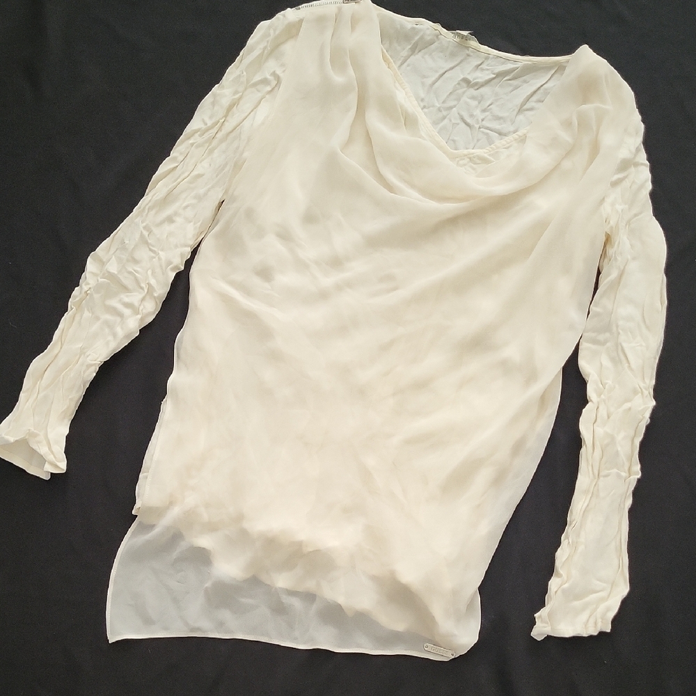 Guess Cream Asymmetrical Blouse